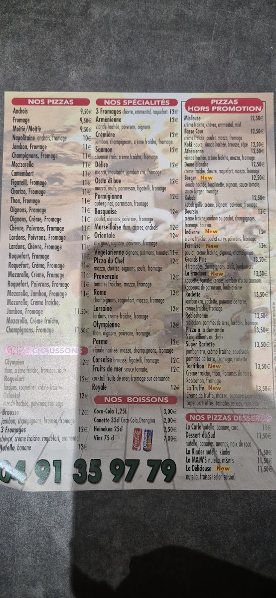 Menu La Pizzeria Des Grands Pins-1